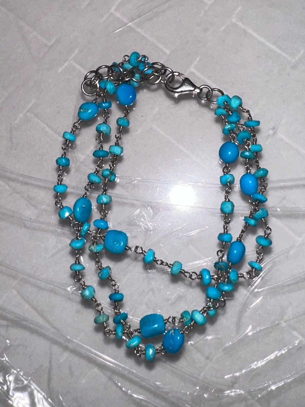 Genuine Turquoise Multi-strand 925- Made in India